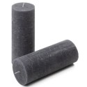 Zestaw świec rustykalnych, 20 cm, Ø 7,5 cm, antracyt, 2 szt.