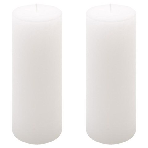 Zestaw świec rustykalnych, 20 cm, Ø 7,5 cm, biały, 2 szt.