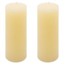 Zestaw świec rustykalnych, 20 cm, Ø 7,5 cm, kremowe, 2 szt.