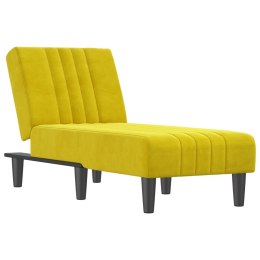 Szezlong, żółty, tapicerowany aksamitem