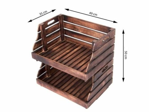 Zestaw skrzynek do układania w stosy DIVERO vintage - 2 sztu