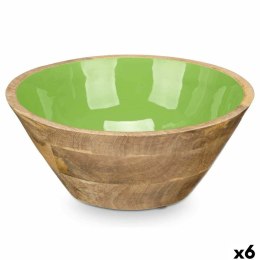 Zlewnia MALI-701 G Kolor Zielony Emalia Drewno mango 24,3 x 10,5 x 24,3 cm (6 Sztuk)