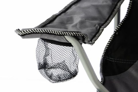 Krzesło turystyczne campingowe czarno-szare