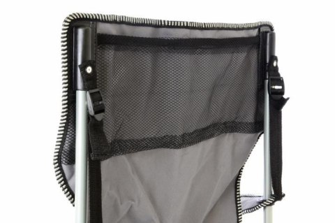 Krzesło turystyczne campingowe czarno-szare