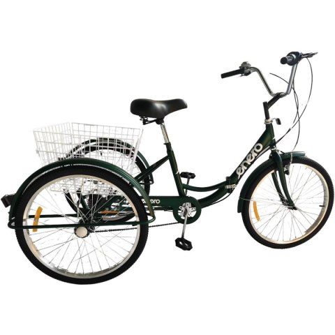 ROWER 3-KOŁOWY SKŁADANY 24 ZIELONY SHIMANO 6-BIEGOWY ENERO