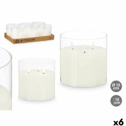 Świeca LED Z23688 Biały Przezroczysty 15 x 15 x 15 cm (AA) (6 Sztuk)