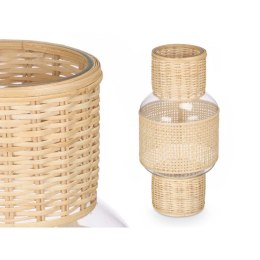 Świeczniki SG-29652 Przezroczysty Naturalny Szkło Rattan 18 x 38 x 18 cm (4 Sztuk)
