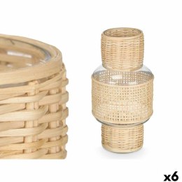 Świeczniki SG-29653 Przezroczysty Naturalny Szkło Rattan 15,5 x 31 x 15,5 cm (6 Sztuk)