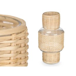 Świeczniki SG-29653 Przezroczysty Naturalny Szkło Rattan 15,5 x 31 x 15,5 cm (6 Sztuk)