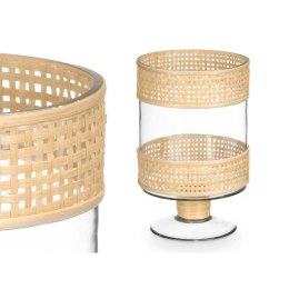 Świeczniki SG-29684 Przezroczysty Naturalny Szkło Rattan 15,5 x 24 x 15,5 cm (6 Sztuk)