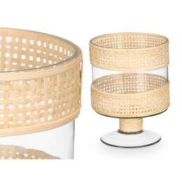Świeczniki SG-29685 Przezroczysty Naturalny Szkło Rattan 15 x 20 x 15 cm (6 Sztuk)