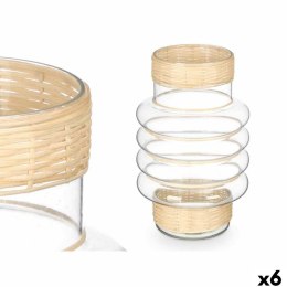 Świeczniki SG-29853 Przezroczysty Naturalny Szkło Rattan 18 x 30 x 18 cm (6 Sztuk)