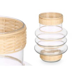 Świeczniki SG-29857 Przezroczysty Naturalny Szkło Rattan 18 x 24 x 18 cm (6 Sztuk)