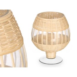 Świeczniki SG-30540 Przezroczysty Naturalny Szkło Rattan 18 x 22 x 18 cm (6 Sztuk)