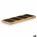 Taca z przegródkami Gift Decor Czarny 46 x 3 x 17 cm (6 Sztuk)