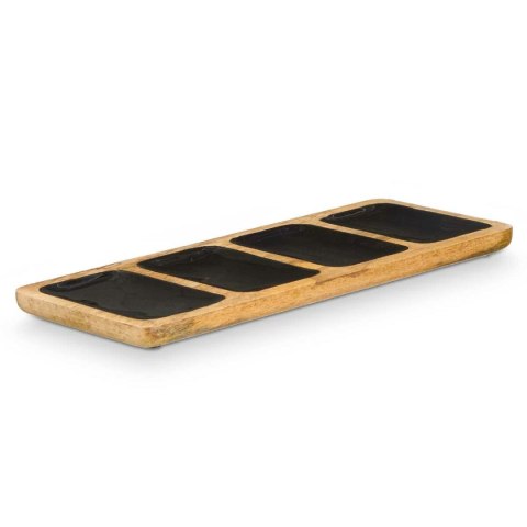 Taca z przegródkami Gift Decor Czarny 46 x 3 x 17 cm (6 Sztuk)