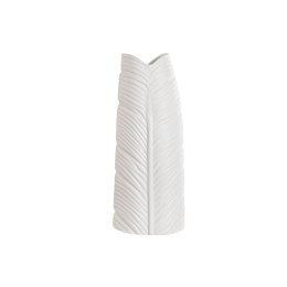 Wazon Home ESPRIT Biały Kamionka Tropikalny Liść roślin 21 x 10 x 50 cm