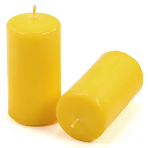 Zestaw świec filarowych, 10 cm, Ø 5 cm, żółte, 8 szt.
