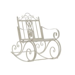 Fotel na biegunach DKD Home Decor Metal Aluminium Biały (63 x 89 x 92 cm)