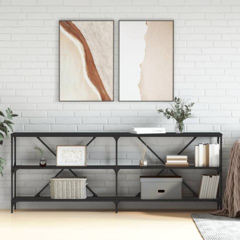 Stolik konsolowy, czarny, 200x30x75 cm, materiał drewnopochodny