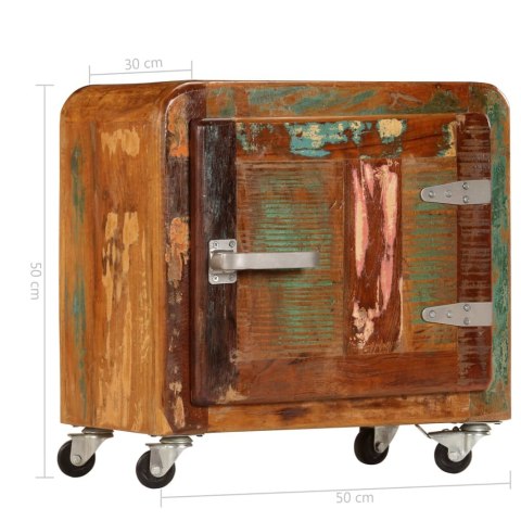 Szafka nocna, 50x30x50 cm, lite drewno odzyskane