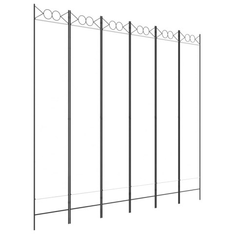 Parawan 6-panelowy, biały, 240x220 cm, tkanina