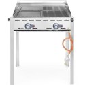 Grill gazowy "Green Fire" 2 palniki 11,6kW z osłoną i półką - Hendi 149508