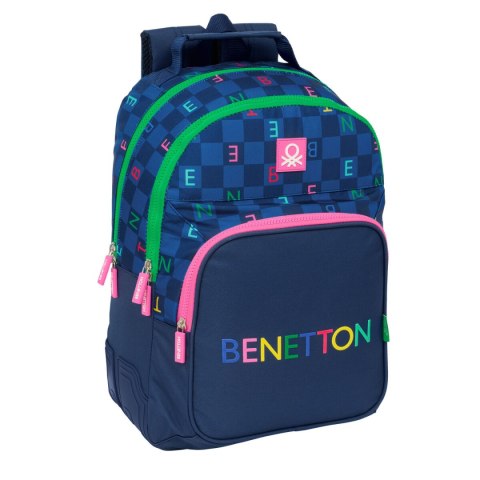 Plecak szkolny Benetton Damero Granatowy 32 x 42 x 15 cm Plecak szkolny Benetton Damero Granatowy 32 x 42 x 15 cm