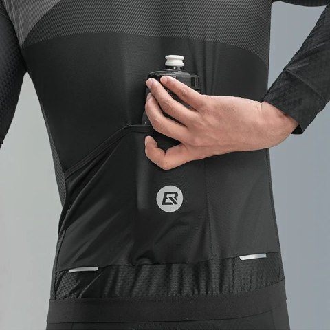 Koszulka kolarska rowerowa z długim rękawem wiosna/lato XL - czarna