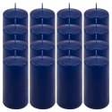 Zestaw świec filarowych, 10 cm, Ø 5 cm, niebieskie, 16 szt.