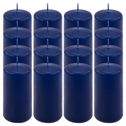 Zestaw świec filarowych, 10 cm, Ø 5 cm, niebieskie, 16 szt.