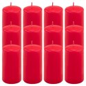 Zestaw świec filarowych, 11,5 cm, Ø 6 cm, czerwone, 12 szt.