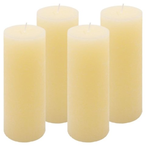Zestaw świec rustykalnych, 20 cm, Ø 7,5 cm, kremowe, 4 szt.