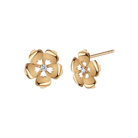 Gold earrings KXC6656 - Zirconia