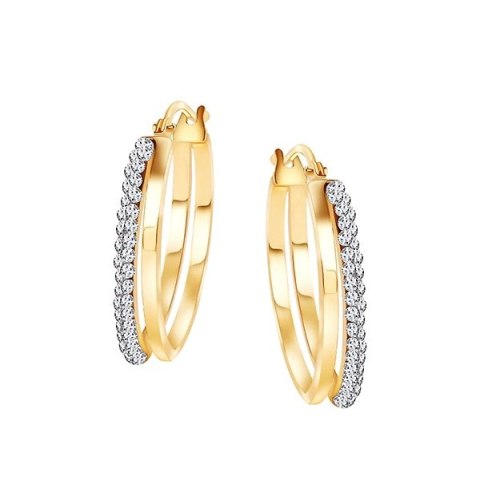 Gold earrings KXC6675 - Zirconia