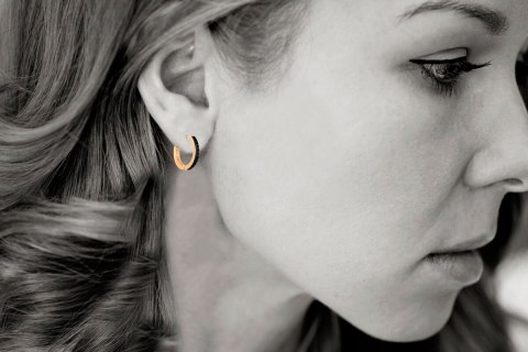 Gold earrings KZC6654 - Black Zirconia