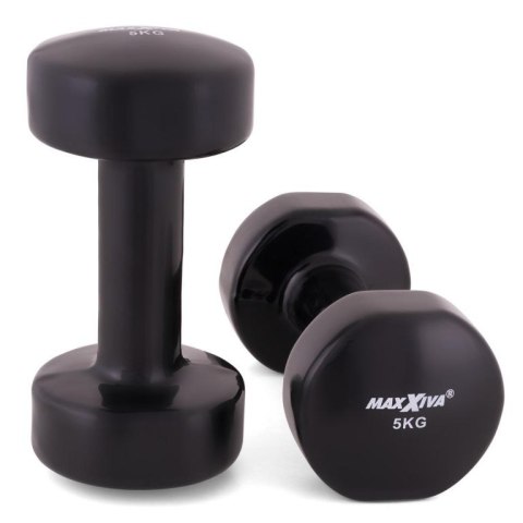 MAXXIVA Zestaw hantli winylowych 2 x 5 kg, czarny