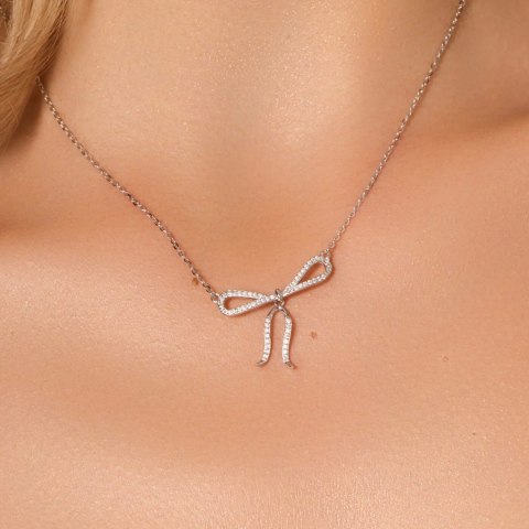 Rhodium plated silver necklace NSC6658 - Zirconia