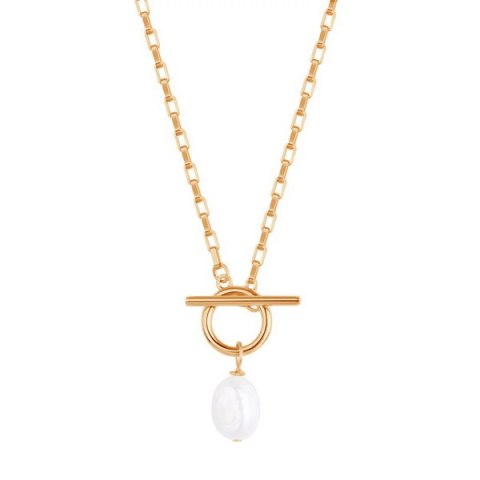 Silver necklace NSP6660Y - Freshwater pearls