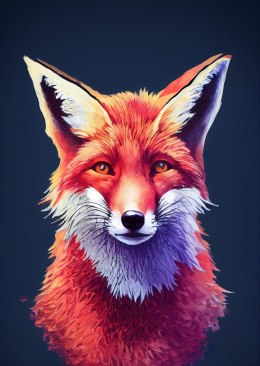 Plakat A Close Up Of A Red Fox's Face, This Is An Image Of The Red Fox.