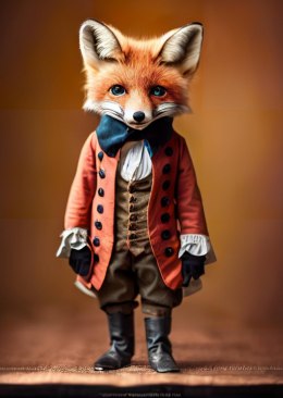 Plakat An Anthropomorphic Fox Wearing Victorian 1800S Suit