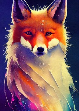 Plakat Beautiful Fine Art Portrait Of Red Fox. Generated By Ai, Is Not Based On Any Original Image, Character Or Person