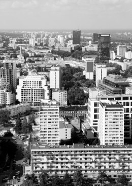 Plakat Czarno Biała Warszawa Z Lotu Ptaka