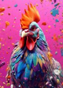 Plakat Kolorowy Nowoczesny Portret Koguta