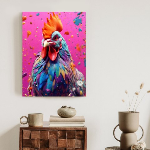 Plakat Kolorowy Nowoczesny Portret Koguta