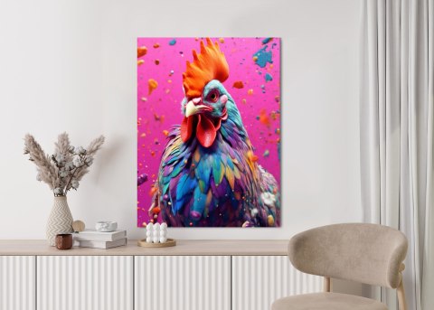 Plakat Kolorowy Nowoczesny Portret Koguta