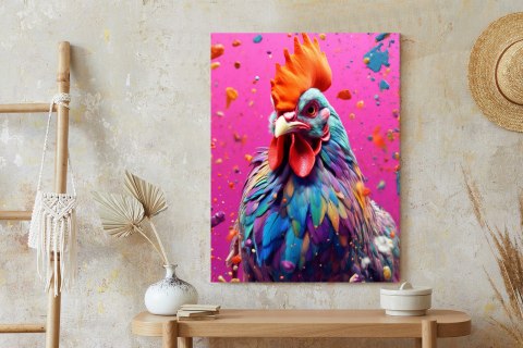 Plakat Kolorowy Nowoczesny Portret Koguta