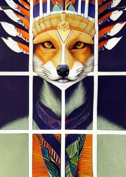 Plakat Lis W Ludowym Ubraniu