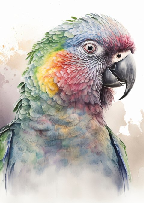 Plakat Papuga Na Akwareli