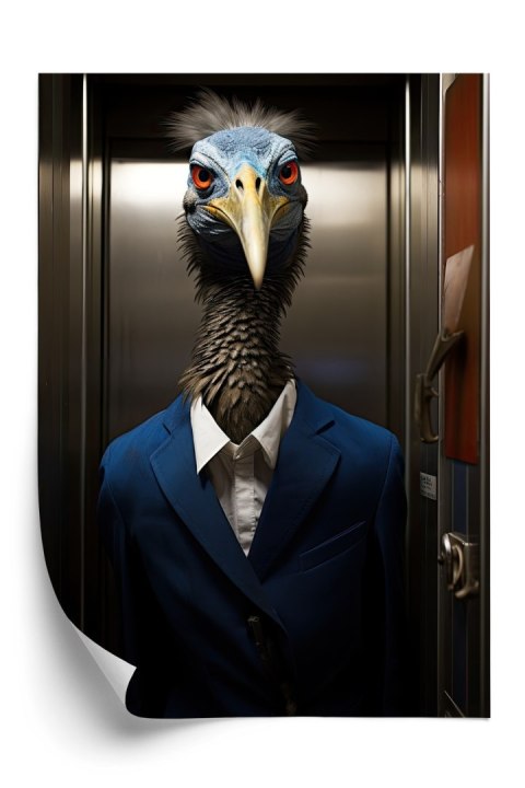 Plakat Ptak Z Dziobem W Marynarce I Koszuli